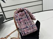 Chanel Classic Flap Bag in Cotton Tweed Pink 20cm - 2