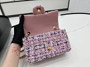 Chanel Classic Flap Bag in Cotton Tweed Pink 20cm - 4