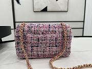 Chanel Classic Flap Bag in Cotton Tweed Pink 20cm - 3