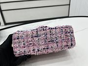 Chanel Classic Flap Bag in Cotton Tweed Pink 20cm - 5