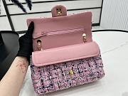 Chanel Classic Flap Bag in Cotton Tweed Pink 25cm - 3