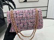 Chanel Classic Flap Bag in Cotton Tweed Pink 25cm - 2