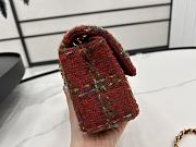 Chanel Classic Flap Bag in Cotton Tweed Red 20cm - 6