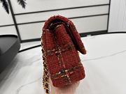 Chanel Classic Flap Bag in Cotton Tweed Red 25cm - 6