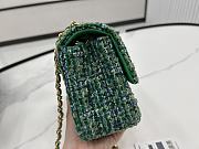 Chanel Classic Flap Bag in Cotton Tweed Green 20cm - 5