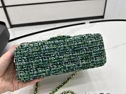 Chanel Classic Flap Bag in Cotton Tweed Green 20cm - 3