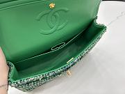 Chanel Classic Flap Bag in Cotton Tweed Green 25cm - 6