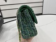 Chanel Classic Flap Bag in Cotton Tweed Green 25cm - 5