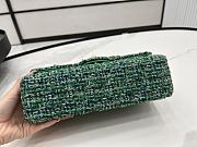 Chanel Classic Flap Bag in Cotton Tweed Green 25cm - 2