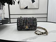 Chanel Classic Flap Bag in Cotton Tweed Gray 20cm - 1