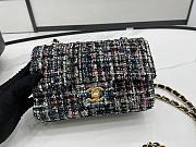 Chanel Classic Flap Bag in Cotton Tweed Gray 20cm - 6