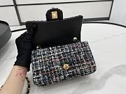 Chanel Classic Flap Bag in Cotton Tweed Gray 20cm - 5