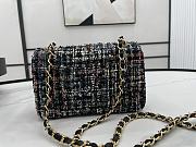 Chanel Classic Flap Bag in Cotton Tweed Gray 20cm - 2