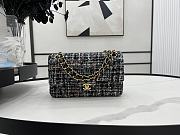 Chanel Classic Flap Bag in Cotton Tweed Gray 25cm - 1