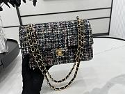 Chanel Classic Flap Bag in Cotton Tweed Gray 25cm - 6