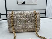 Chanel Classic Flap Bag in Cotton Tweed Beige 20cm - 5