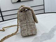 Chanel Classic Flap Bag in Cotton Tweed Beige 20cm - 6