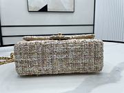 Chanel Classic Flap Bag in Cotton Tweed Beige 20cm - 4