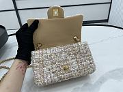 Chanel Classic Flap Bag in Cotton Tweed Beige 20cm - 2