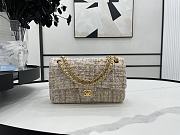 Chanel Classic Flap Bag in Cotton Tweed Beige 25cm - 1