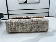 Chanel Classic Flap Bag in Cotton Tweed Beige 25cm - 4