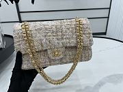 Chanel Classic Flap Bag in Cotton Tweed Beige 25cm - 2