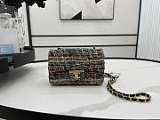 Chanel Classic Flap Bag in Cotton Tweed Multicolor 20cm 20542 - 1