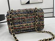Chanel Classic Flap Bag in Cotton Tweed Multicolor 20cm 20542 - 6