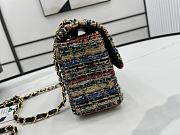 Chanel Classic Flap Bag in Cotton Tweed Multicolor 20cm 20542 - 4