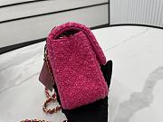 Chanel Classic Flap Bag in Cotton Tweed Hot Pink 20cm - 5
