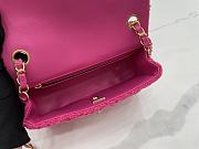 Chanel Classic Flap Bag in Cotton Tweed Hot Pink 20cm - 4