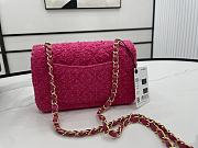 Chanel Classic Flap Bag in Cotton Tweed Hot Pink 20cm - 3