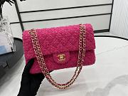 Chanel Classic Flap Bag in Cotton Tweed Hot Pink 25cm - 6