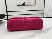 Chanel Classic Flap Bag in Cotton Tweed Hot Pink 25cm - 5