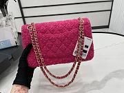 Chanel Classic Flap Bag in Cotton Tweed Hot Pink 25cm - 4