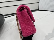 Chanel Classic Flap Bag in Cotton Tweed Hot Pink 25cm - 3