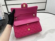 Chanel Classic Flap Bag in Cotton Tweed Hot Pink 25cm - 2