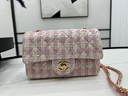 Chanel Classic Flap Bag in Cotton Tweed Light Pink 20cm - 4