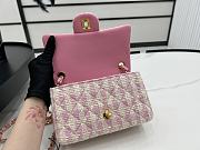 Chanel Classic Flap Bag in Cotton Tweed Light Pink 20cm - 3