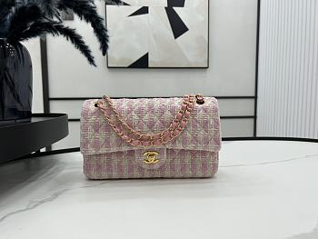 Chanel Classic Flap Bag in Cotton Tweed Light Pink 25cm