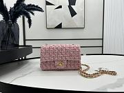 Chanel Classic Flap Bag in Cotton Tweed Pastel Pink 20cm - 1
