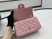 Chanel Classic Flap Bag in Cotton Tweed Pastel Pink 20cm - 4