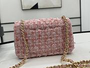 Chanel Classic Flap Bag in Cotton Tweed Pastel Pink 20cm - 3
