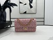 Chanel Classic Flap Bag in Cotton Tweed Pastel Pink 25cm - 1