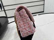 Chanel Classic Flap Bag in Cotton Tweed Pastel Pink 25cm - 4