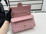 Chanel Classic Flap Bag in Cotton Tweed Pastel Pink 25cm - 3
