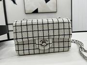 Chanel Classic Flap Bag in Cotton Tweed Pastel White 20cm - 3