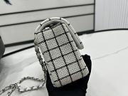 Chanel Classic Flap Bag in Cotton Tweed Pastel White 20cm - 2