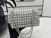 Chanel Classic Flap Bag in Cotton Tweed White 20cm - 6