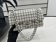 Chanel Classic Flap Bag in Cotton Tweed White 20cm - 4